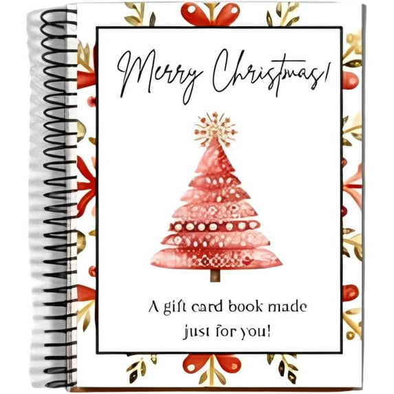 Merry Christmas! FESTILA Gift Card Book, Christmas Gift Card Book, 5x7 Color Spiral Bound Card Book, DIY Personalized Xmas Gifts for Family, Friends