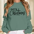 thumbnail image 1 of Merry Christmas Fall Sweatshirt Christian Religious Xmas Shirt Crewneck Pullover Tops (Green XL), 1 of 3