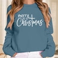 thumbnail image 1 of Merry Christmas Fall Sweatshirt Christian Religious Xmas Shirt Crewneck Pullover Tops (Navy XL), 1 of 3