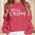 thumbnail image 1 of Merry Christmas Fall Sweatshirt Christian Religious Xmas Shirt Crewneck Pullover Tops (Watermelon Red M), 1 of 3