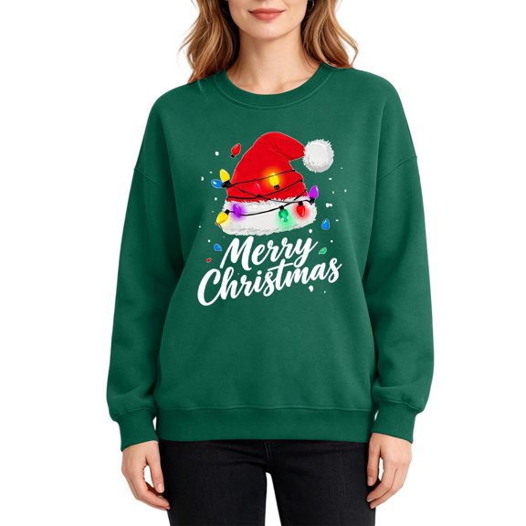Merry Christmas Family Matching Sweatshirts, Xmas Crewneck Long Sleeve Relaxed Fit, Fall Party Graphic Tops S-XXL