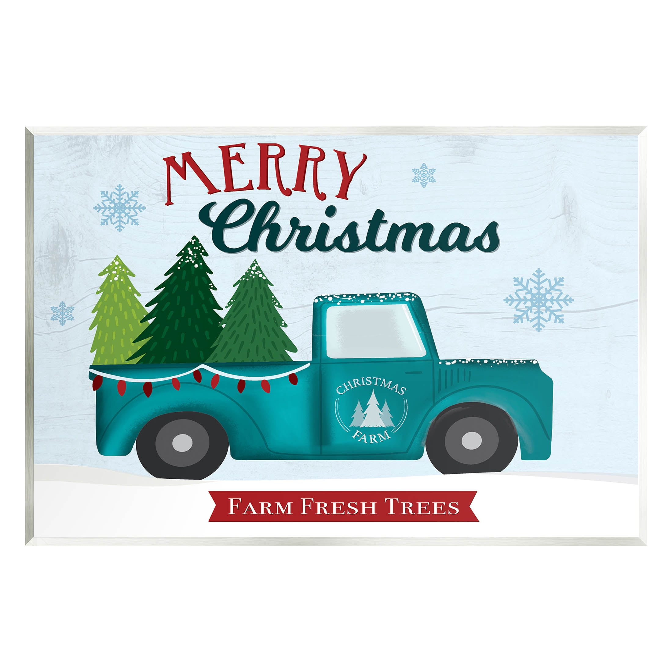 Merry Christmas Farm Fresh Trees Sign Holiday Graphic Art Unframed Art Print Wall Art