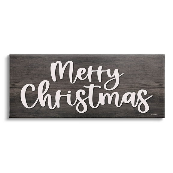 Merry Christmas Farmhouse Phrase Holiday Graphic Art Gallery Wrapped Canvas Print Wall Art