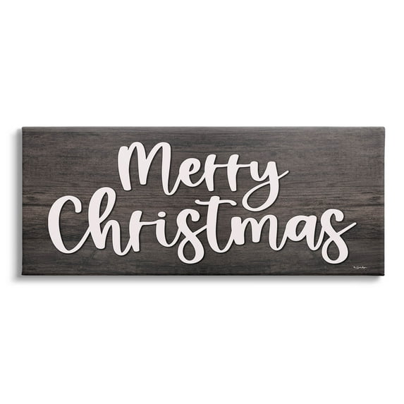 Merry Christmas Farmhouse Phrase Holiday Graphic Art Gallery Wrapped Canvas Print Wall Art