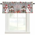 thumbnail image 1 of Merry Christmas Farmhouse Short Window Curtain Valances, Snowman Farm Truck Xmas Balls Poinsettia Grey Rod Pocket Kitchen Valances for Living Room Bedroom Bathroom Cafe 54" x 18", 1 of 8