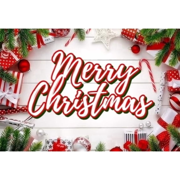 Merry Christmas Festive Edible Icing Image Cake Topper, by Tnct.