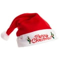 thumbnail image 1 of Merry Christmas Flashing Light-Up Santa Hat, Red White, One-Size 7.15 Dia, 1 of 3