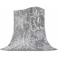 thumbnail image 1 of Merry Christmas Fleece Throw Blanket | Fuzzy, Soft, Warm, Cozy, Reversible Blanke Winter Snowflake Gray Blanket for Bed Couch Sofa Chair Travel, 60 x 80 Inch, 1 of 1