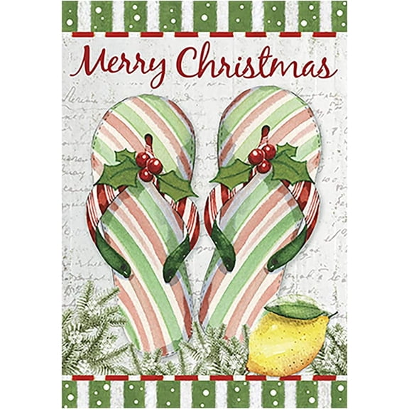 Merry Christmas Flip Flop Decorative Funny Winter House Flag 28x40 inch