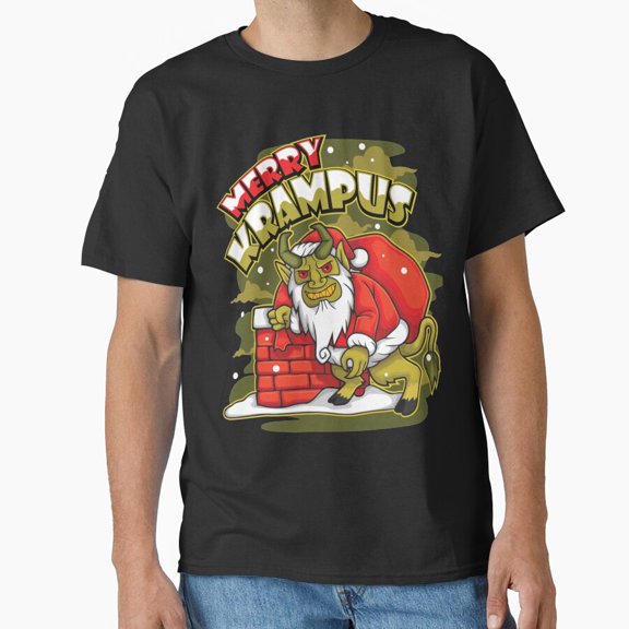 Merry Christmas Folklore Figure Xmas Joke Dark Holiday Humor Unisex T-Shirt, up to Size 5XL