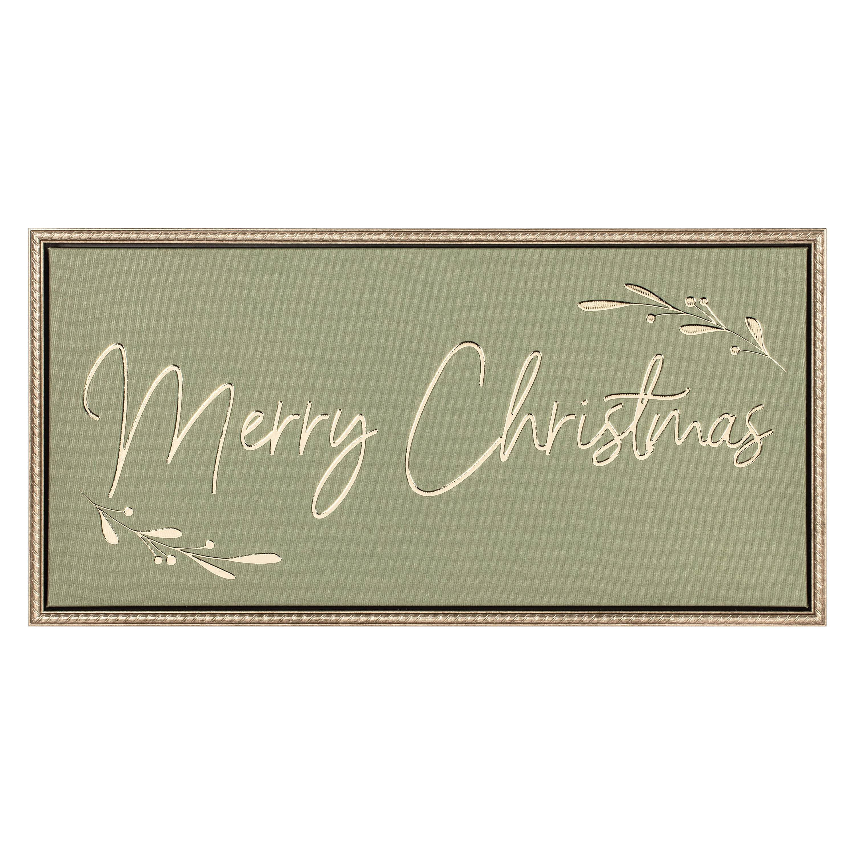 Merry Christmas Framed 3D Machine Foil Emb Canvas Print