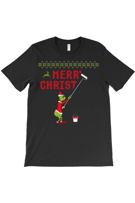 Merry Christmas Funny Green Grouch Holiday Parody Graphic T-Shirt - Makes a Great Gift G4441, Up to 5XL