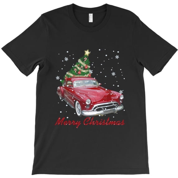 Merry Christmas Funny Red Truck Holiday Vacation Graphic T-Shirt G3111, Up to 5XL