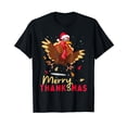 thumbnail image 1 of Merry Christmas Funny Turkey Santa Hat Thanksgiving Xmas T-Shirt, 1 of 5