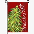 thumbnail image 1 of Merry Christmas Garden 12x18 Inch Christmas Tree Burlap Yard Flag Xmas Winter Double Sided Vertical Garden Flags for Rustic Farmhouse Seasonal Outdoor Decoration 12x18 Inch, 1 of 6