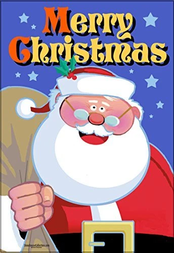 Merry Christmas Garden Flag - 12.5" X 18" - Double Sided - Cheery Santa - 56022