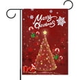 thumbnail image 1 of Merry Christmas Garden Flag 12 x 18 Inch Vertical Double Sided Glowing Xmas Trees Landing Gift Boxes Winter Holiday Decoration Outdoor Yard Lawn Flag, 1 of 6