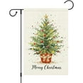 thumbnail image 1 of Merry Christmas Garden Flag 12x18 Double Sided, Burlap Welcome Winter Christmas Tree Farmhouse Garden Yard Flags for Xmas Outside Outdoor Decoration (ONLY FLAG), 1 of 6