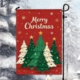 thumbnail image 1 of Merry Christmas Garden Flag, 12x18 Inch Double Sided Outside Christmas Decoration Snowman Elk Xmas Outdoor Flag, Christmas Trees House Flag, Winter Festive Holiday Yard Decor, 1 of 6