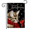 thumbnail image 1 of Merry Christmas Garden Flag 12x18 Inch Double Sided Winter Yard Flag Cat with Red Scarf Garden Flag for Home Welcome Holiday Seasonal Decoration, 1 of 7