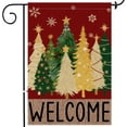 thumbnail image 1 of Merry Christmas Garden Flag, Christmas Trees Yard Flag 12x18 Double Sided Red Outdoor Decorations, Winter Trees Holiday Decor Welcome Burlap Garden Flag Rustic Outdoor Farmhouse Xmas for Porch Yard, 1 of 6