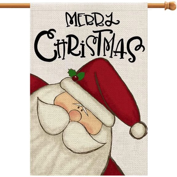 Merry Christmas Garden Flag, Double Sided Vertical Christmas Flags Small Mini Rustic Xmas Winter Farmhouse Lawn Yard Outside Outdoor Decorative Flag Decor 12 x 18 Inch DF004