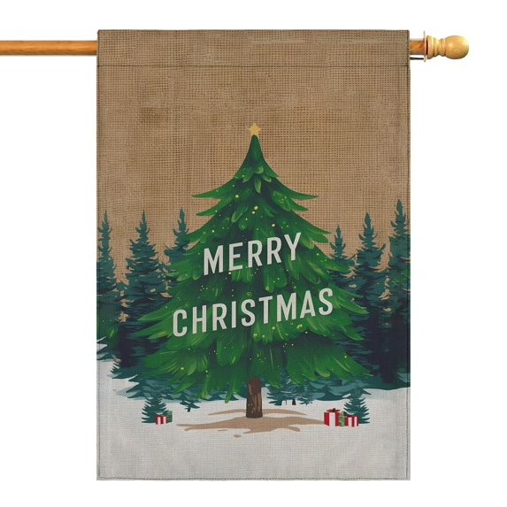 Merry Christmas Garden Flag Double Sided Yard Flag Christmas Tree Winter Yard Flag for Garden Lawn Indoor Thanksgiving Christmas Autumn Decorative Welcome Flags Size