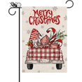 thumbnail image 1 of Merry Christmas Garden Flag Gnomes Truck Candy Cane Burlap Flag Outdoor Decoration Winter Xmas Yard Lawn Decor 12.5x18, 1 of 6