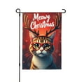 thumbnail image 1 of Merry Christmas Garden Flags 12X18 Inch Vertical Double Sided, Xmas Red Buffalo Plaid With Cat Small Yard Outside Decorations, Winter Seasonal Farmhouse Holiday Outdoor Decor, 1 of 9