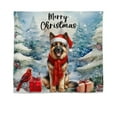 thumbnail image 1 of Merry Christmas German Shepherd Enjoys Woofmas Winter Xmas Holiday Tapestry Alsatian Dog Lover Gifts Wall Hanging Backdrop Home Decor - 02022, 1 of 5