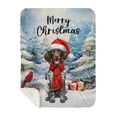 thumbnail image 1 of Merry Christmas German Shorthaired Pointer Enjoys Woofmas Winter Xmas Holiday Cozy Sherpa Blanket GSP Lover Dog Gift Warm Soft Throw Blanket - 02022, 1 of 5