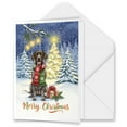 thumbnail image 1 of Merry Christmas German Shorthaired Pointer Snowy Winter with Tree Decorations 5x7in Folded Greeting Card GSP Lover Dog Gift Single Note Card with Envelope - 12020, 1 of 5