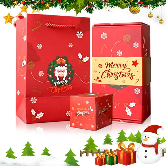 Merry Christmas Gift Boxes Surprise Pop Up Gift Box for Money and Christmas,unique Xmas Folding Exploding Red Envelope Gift Box for Christmas & Birthday,10 bouncy boxes