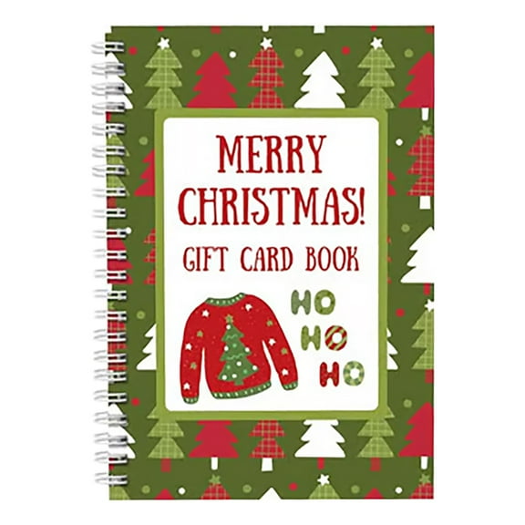 Merry Christmas Gift Card Book,Spiral Bound Pages,Colorful Christmas Card Book,Diy Holiday Cards Holder for Family,Friends & Classmates,Gift Cards