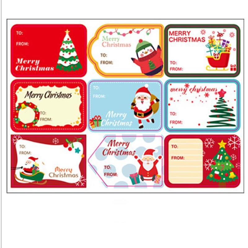 Merry Christmas Gift Name Tags Present Seal Label Stickers Christmas