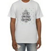 Merry Christmas Gift the King of Casual with a Vintage T-Shirt - Short Sleeve Crew Neck Graphics Tee for Men White Small