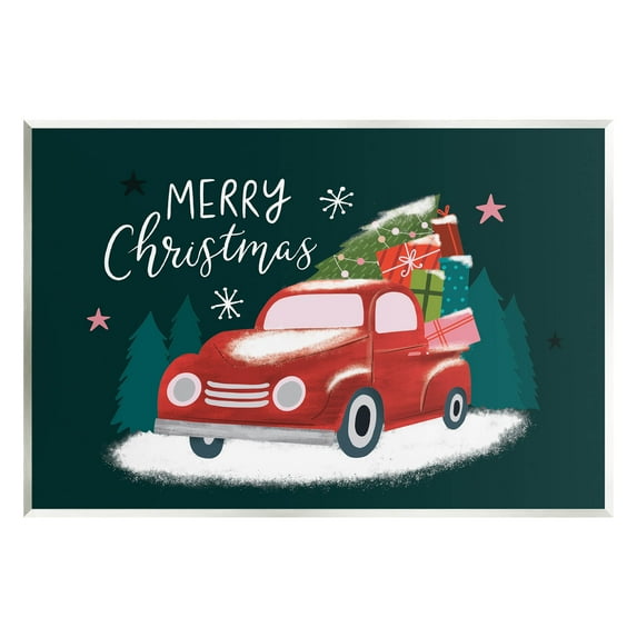 Merry Christmas Gifts Truckload Holiday Graphic Art Unframed Art Print Wall Art