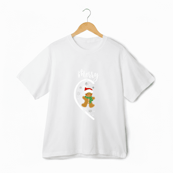 Merry Christmas Gingerbread Couple Pajama Matching Festive Unisex T-Shirt, up to size 5XL