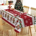 thumbnail image 1 of Merry Christmas Gingerbread Man Rectangle Tablecloth 60 x 84 Inch, Xmas Peppermint Candy Holly Red Berry Decorative Table Cloth Dining Table Cover, Winter Holiday Dinner Party Picnic Decoration, 1 of 5