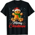 thumbnail image 1 of Merry Christmas Gingerbread Xmas Lights Matching Family T-Shirt TShirt, 1 of 4