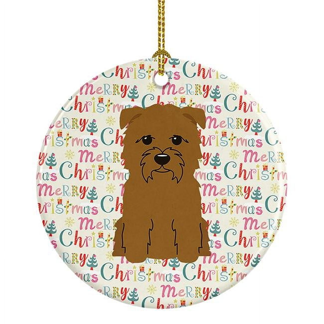 Merry Christmas Glen of Imal Tan Ceramic Ornament 2.8 in x 2.8 in