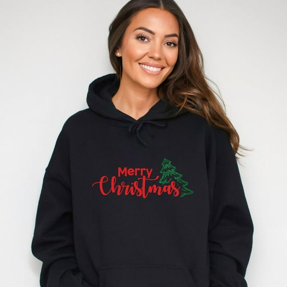 Merry Christmas Glitter Tree - Women's Hoodie