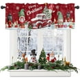 thumbnail image 1 of Merry Christmas Gnome Curtain Valance for Kitchen Windows,Red Farm Truck Rod Pocket Valances Window Toppers,Xmas Tree Gift Short Curtains for Bathroom Bedroom, 1 of 6