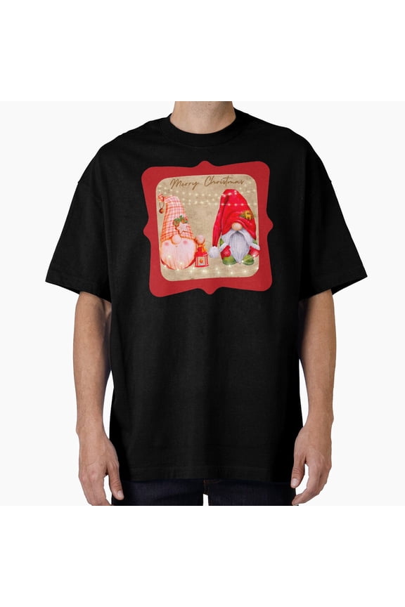 Merry Christmas Gnome Xmas Lights Retro Vintage Clothing Unisex T-Shirt, up to Size 5XL