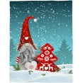 thumbnail image 1 of Merry Christmas Gnomes Throw Blankets, Red Xmas Tree Snowflake Reindeer Soft Fleece Blanket Decorative for Home Sofa Couch Chair Living Bedroom,50x60 inches, Blue, 1 of 5