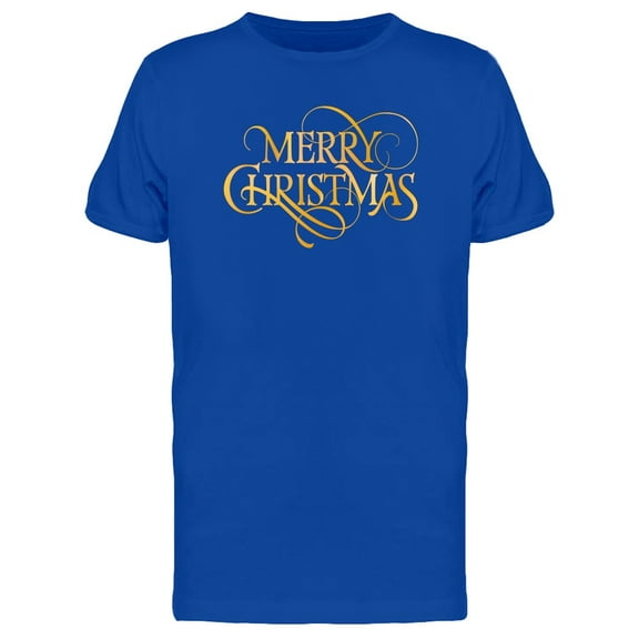 Merry Christmas Gold Font T-Shirt Men -Image by Shutterstock, Male XX-Large