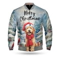 thumbnail image 1 of Merry Christmas Goldendoodle Enjoys Woofmas Winter Xmas Holiday All Over Print 3D Baseball Jacket Doodle Dog Lover Gifts Idea Bomber Jacket Softball - 02022, 1 of 6