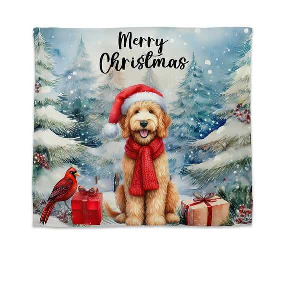 Merry Christmas Goldendoodle Enjoys Woofmas Winter Xmas Holiday Tapestry Doodle Dog Lover Gifts Idea Wall Hanging Backdrop Home Decor - 02022