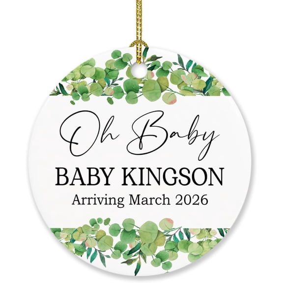 Merry Christmas Grandpa & Grandma Ornament, Personalized Year & Name Baby Coming 2026 Pregnancy Announcement Ornament Gift for New Grandparents, Custom Bump's First Xmas Ornament for New Grandparents