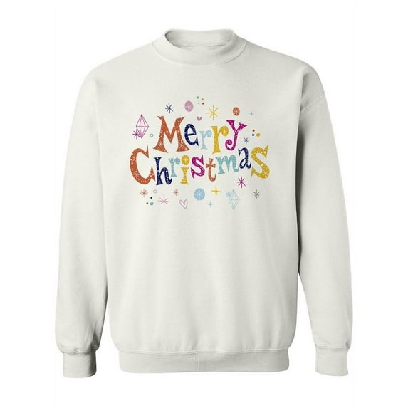 Merry Christmas Greeting . Sweatshirt Women - Women Sweatshirt, White, 2XL